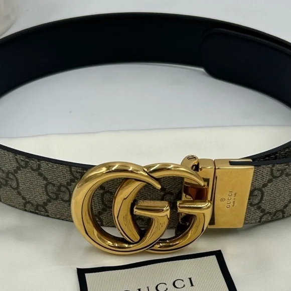 Gucci belt. Size 80 cm/32 inches $540 GUCCI MARMONT BELT MONOGRAM GG G BLUE LEATHER 397660  main image 4